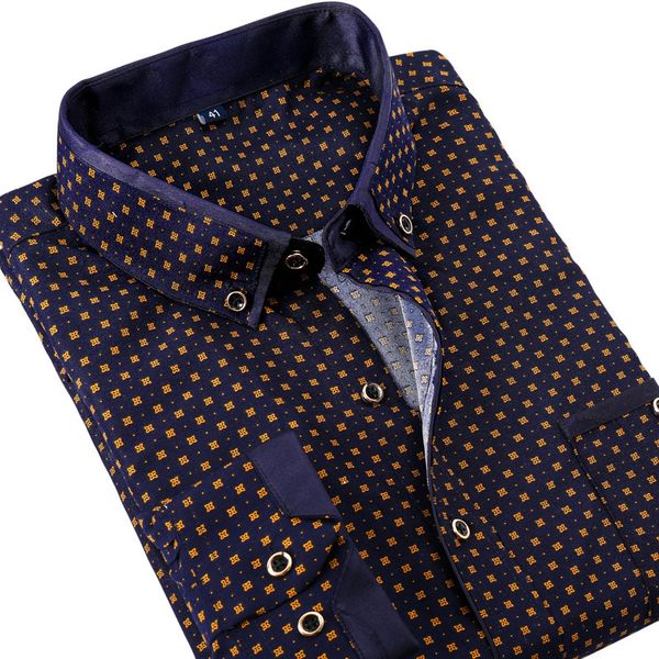

mens casual shirts quality men soft comfortable work male casual long sleeved floral printed button shirt slim fit social business dress shi, White;black