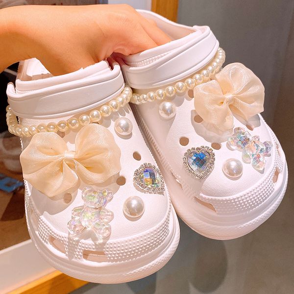 

shoe parts accessories whole set diy s charms for croc cute cartoon handmade designer quality garden decoration girl gift 230201, White;pink