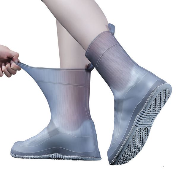 

shoe parts accessories waterproof shoes cover for women thicken wearresistant silicone overshoes nonslip midcalf rain 230202, White;pink