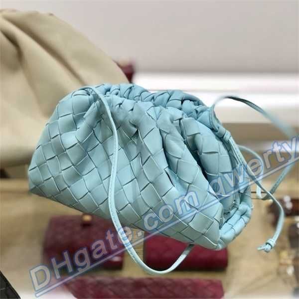 

qwertyui45 shoulder bags new genuine weave cloud ladies fashion clutch hand soft leather dumpling hobo shoulder bag purse 020223h