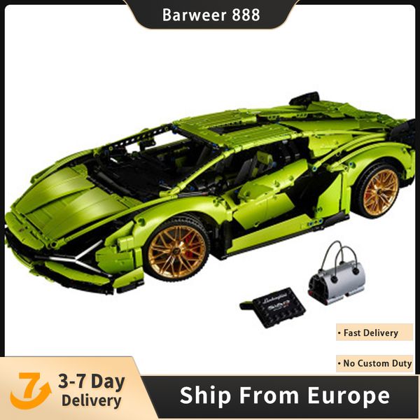 

technicial racing car block lambor green super sport car model 3696pcs building blocks brick toys kids gift set compatible with 42115