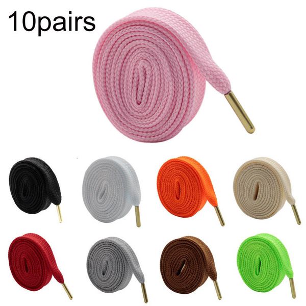 

shoe parts accessories 10 pairs special extro fat laces with golden metal tips18 cm luxury shoelaces premium polyester bulk order custom gif, White;pink