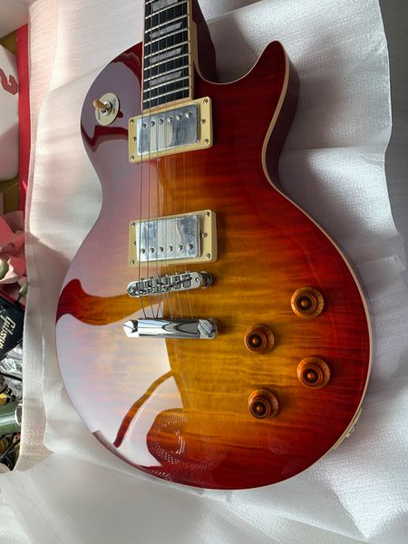 

electric guitar, rosewood fingerboard ,tone-pro bridge,frets edge binding,maple flame one piece body&neck