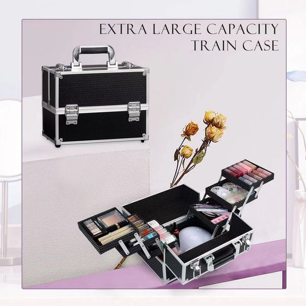 

cosmetic bags cases makeup case travel professional nail suitcase cosmetics handcraft organizer storage large capacity beauty make up box fo