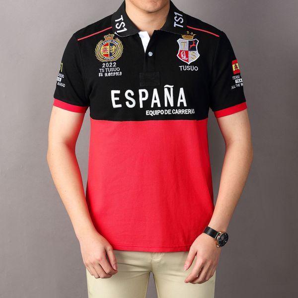 

2023 summer men's polos embroidered lapel new senior fashion cotton polo shirt short sleeve men's sports thin casual adventure exp, White;black