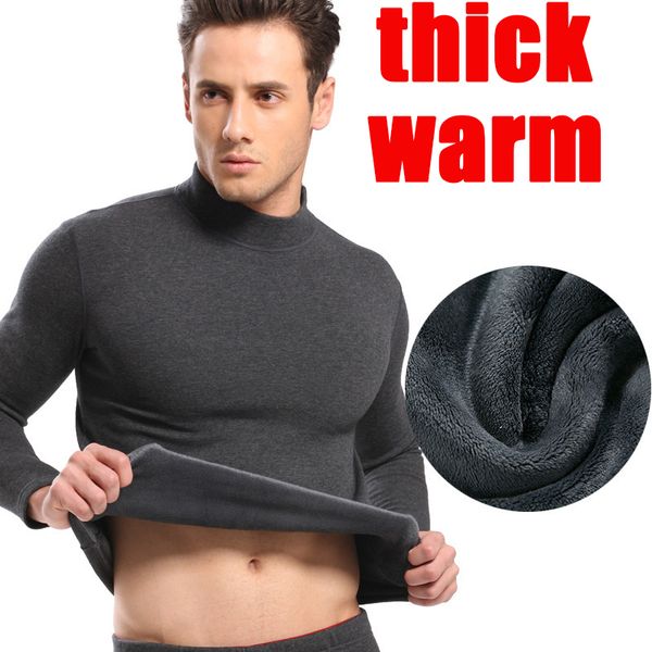 

men's thermal underwear wear for men long johns mens cotton suits turtleneck winter pants 2 pieces set warm thick velvet 230202, Black;white