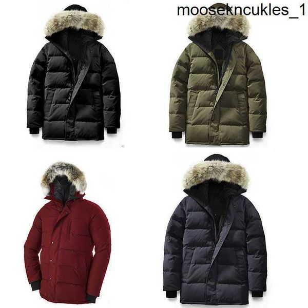 

mens down jackets canadian parka winter waterproof cloth men wolf fur wyndham jacket hooded fourrure outwear raccoon furs warm coat3cen, Black