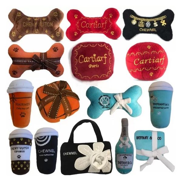 

dog toys bones balls handbag shaped unique squeaky parody pet toys plush chew toy designs gift for dogs