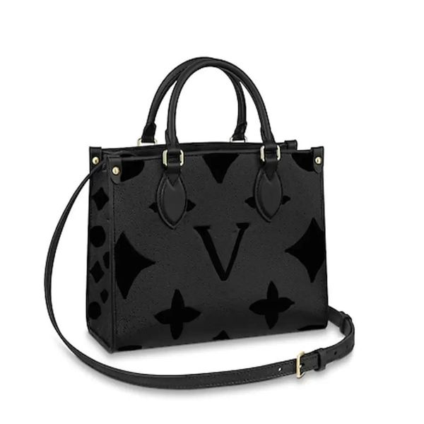 

1-2crafty onthego shopping bags luxurys designers women bags classic on the go pochette printing embossing pattern tote genuine le jw, Red;black