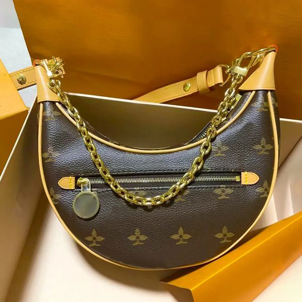 

loop m81098 half moon peas shoulder bag clutch luxury handbag luxury designer women's men wallet fashion genuine leather tote crossbody