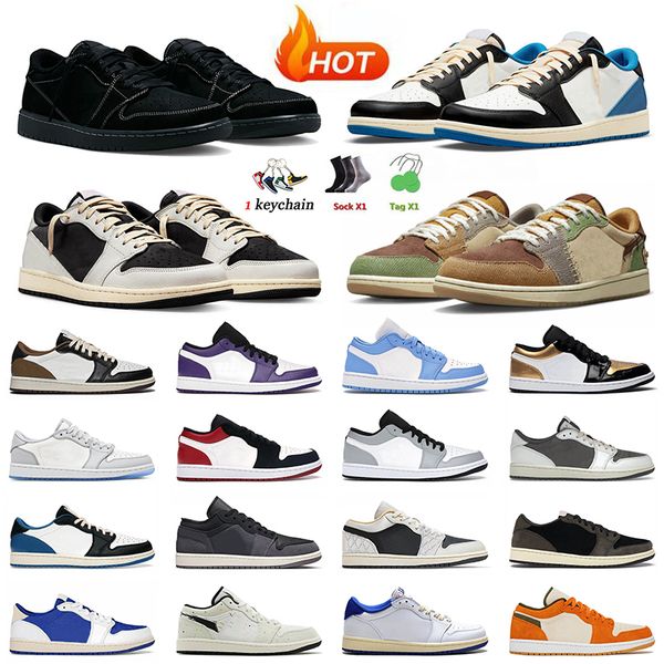 

1s lows basketball shoes black phantom ts x cactus jack fragment reverse mocha unc gold toe court purple smoke grey concord trainers jumpman, White;red