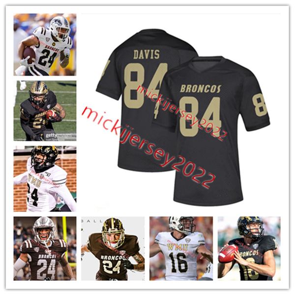 

western michigan broncos football jersey custom stitched mens youth mitch bartol delano ware hozey haji-badri cam griffin tyren mason wester, Black
