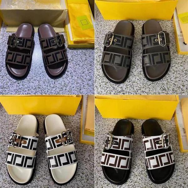 

2021 fashion women men sandal luxury designer lady gentlemen colorful canvas letter anatomic leather slide 6 style model 35-45243g, Black