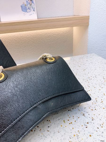 

crossbody bag hourglass women leather bag alligator pattern 3 sizes black metal chain women bag