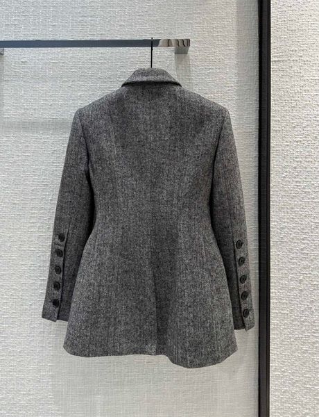 

women's suits blazers high end blazer coat temperament herringbone double breasted waist collection suit 230203, White;black