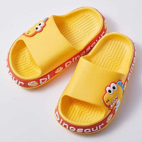 

slipper girls flip flops summer cartoon dinosaur slippers with soft thick bottom kids lovely shoes parent-child non-slip sandals qt137 0203, Black;grey