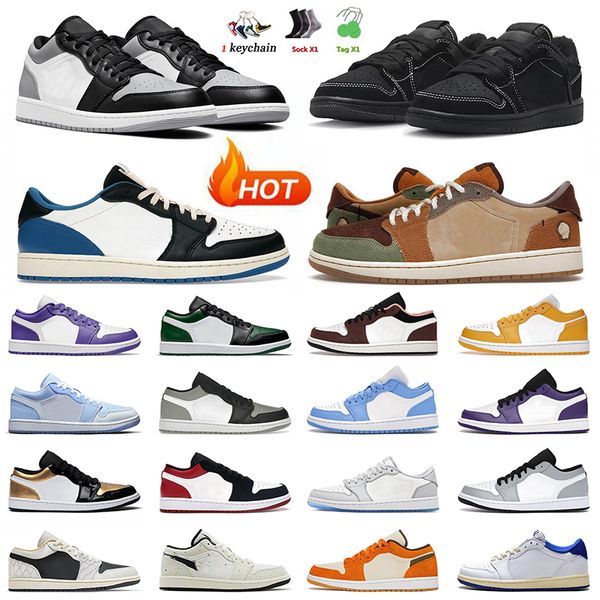 

black phantom 1s scarpe da basket bassa jumpman 1 maschile allenatori da donna frammento di punta voodoo corta viola unc fumogano grigio con