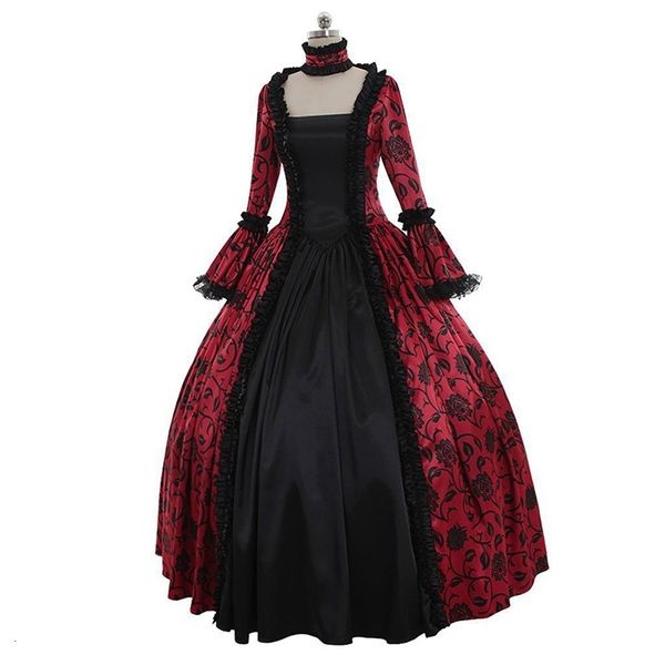 

casual dresses lady women victorian cosplay costume dress medieval renaissance party ball gown 230202, Black;gray
