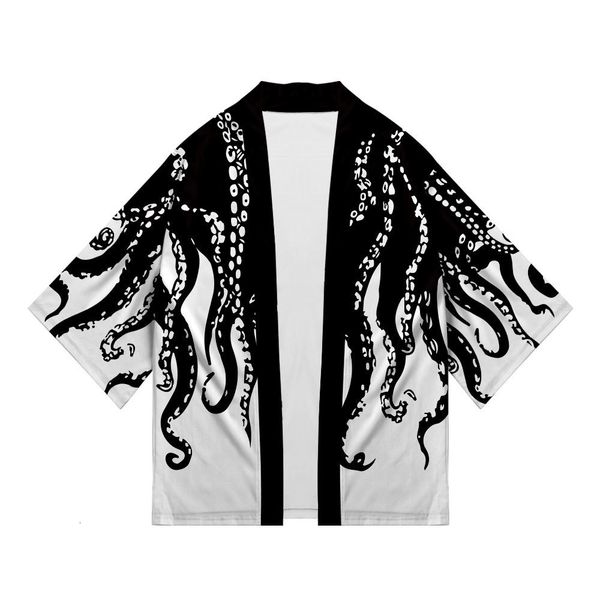 

men's casual shirts plus size ocs print summer chic loose japanese streetwear cardigan women men harajuku kimono cosplay yukata 230202, White;black
