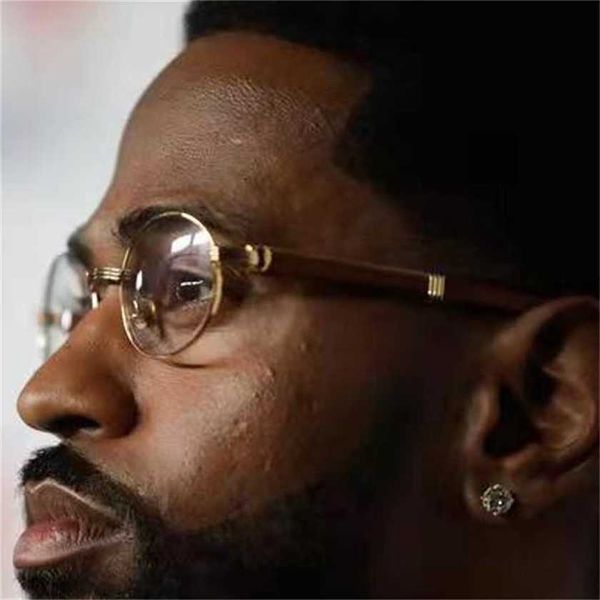 

24% off 2023 all-match wood men carter oval round buffalo horns women luxury trending product vintage eyewear gafas sol, White;black