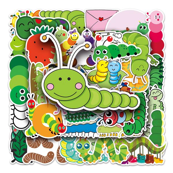 

50 pcs water bottle stickers for kids girls teens vinyl vsco waterproof cute aesthetic stickers tz-mmc-598 caterpillar