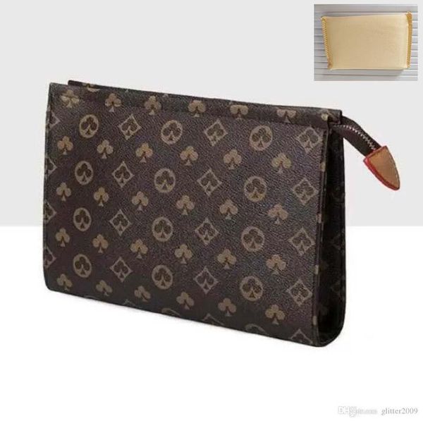 

2023 new hand bag travel toiletry pouch 26cm protection makeup clutch women leather waterproof cosmetic bags