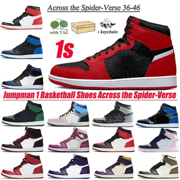 

with box jumpman 1 basketball shoes across the spider-verse 1s sports lost and found hyper royal grey green ts fragment sneakers t180s