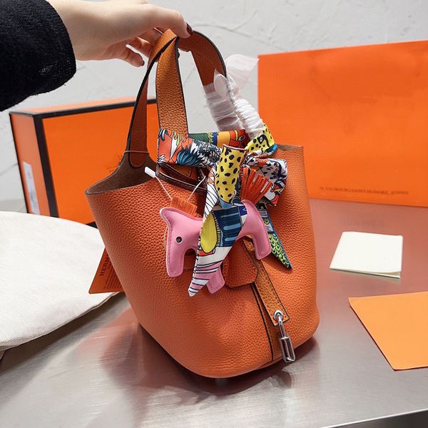 

shoulder bags evening bags basket vegetables handbags tote shopping bag genuine leather palmar stria high-capacity with h letter purse silve