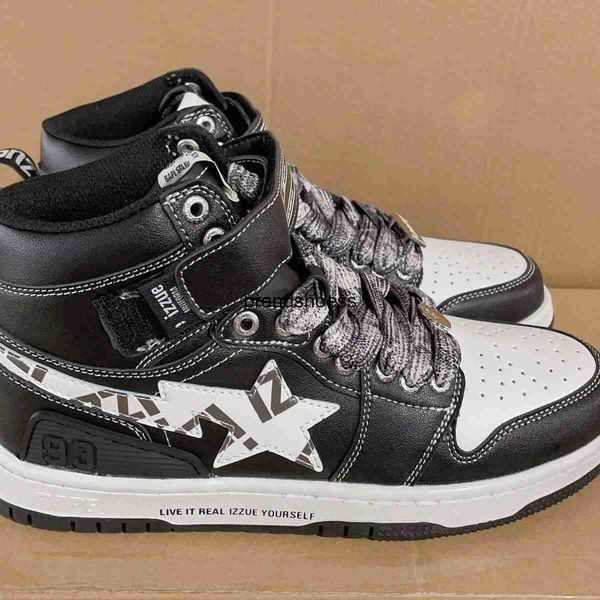 

the new bapesta93 hi halloween high-panel color contrast fashion handsome versatile co-branded sneakers, Black