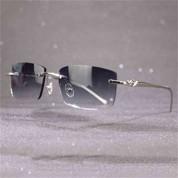 

36% off 2023 rimless for men and women luxury carter frame with panther decoration classic trendy eyewear male female, White;black