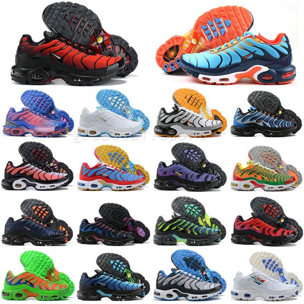 

2023 mens tn running shoes tns og triple black white be true max plus ultra seafoam grey frost pink teal volt blue crinkled metal outdoor de
