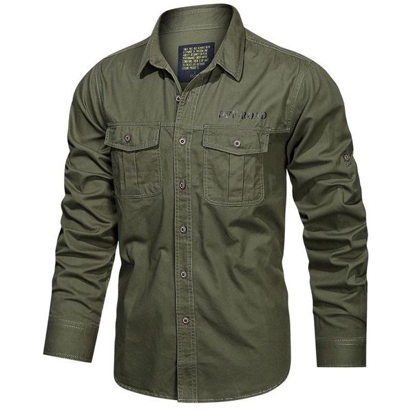 

men's casual shirts green black cargo long sleeves for spring autumn design brand oversize 4xl 5xl military clothes blouse 230202, White;black