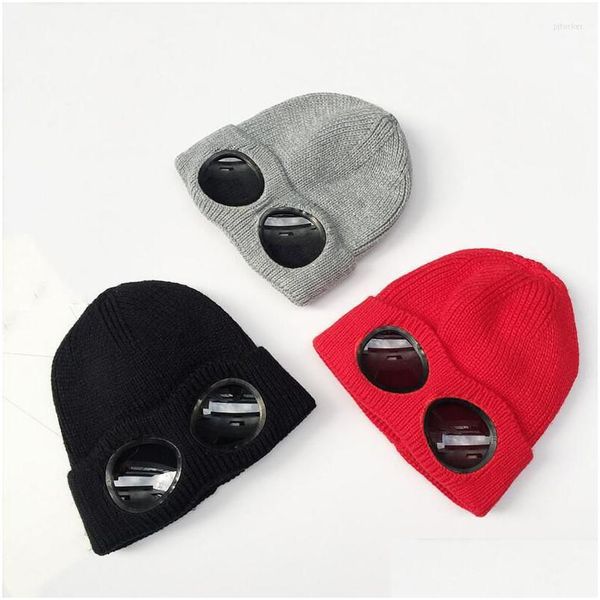 

Beanie Bonnet Hat Cp Beanie/skull Caps Beanies 2022 Winter Glasses Hat Cp Ribbed Knit Lens Beanie Street Hip Hop Knitted beanie cp hat /skull s ted, Red