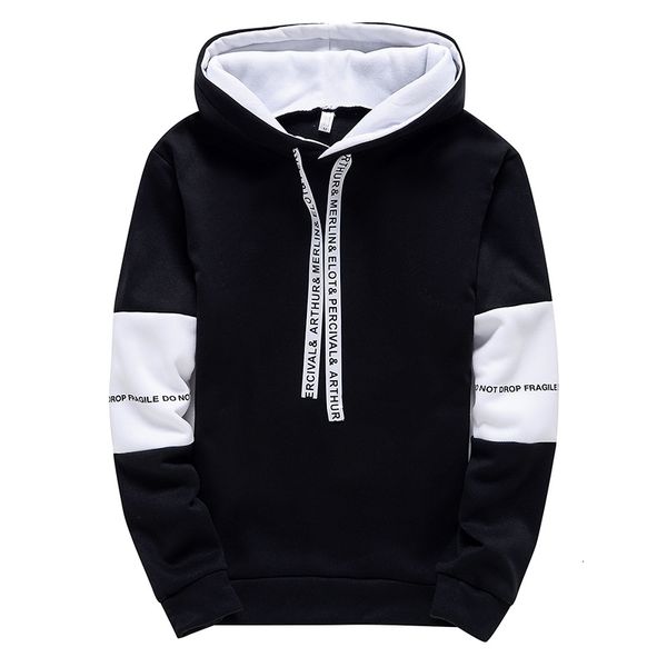 

mens hoodies sweatshirts long sleeve casual printing with letter spring hip hop pullover sports male hooded 230202, Black