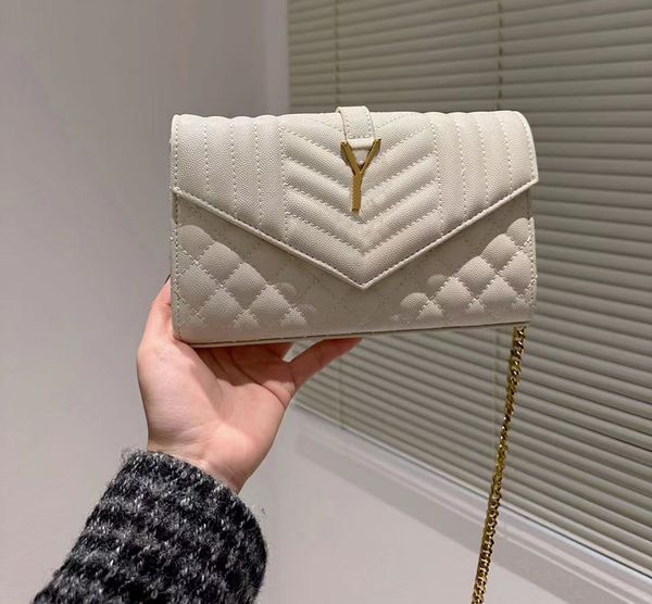 

7a luxury designer shoulder bag woc genuine leather chain women's men crossbody bags handbags wallet handbag purses caviar clutch fashi