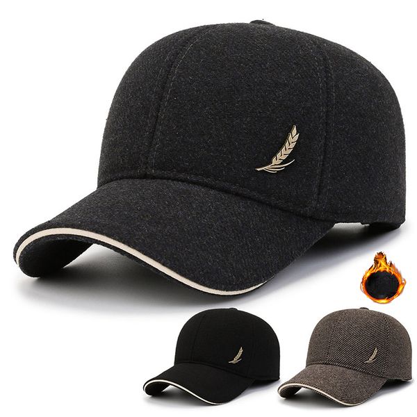 

ball caps winter men warm baseball cap truck driver fashion casual plus velvet thick outdoor riding windproof ear protection fitted hat 2302, Blue;gray