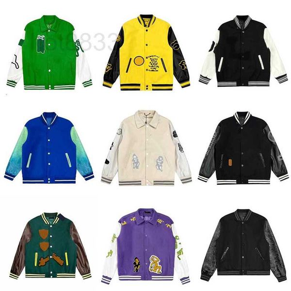 

men's jackets designer mens jackets baseball varsity jacket letter stitching embroidery autumn and winter men loose causal outwear coat, Black;brown