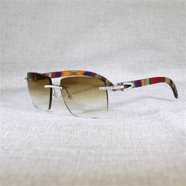 

36% off 2023 vintage rhinestone natural buffalo horn rimless men peacock wood big square women shades oculos eyewear, White;black