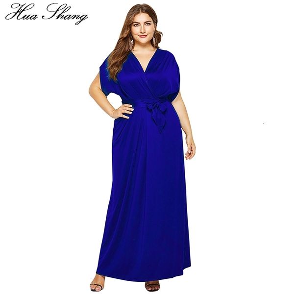 

plus size dresses plus size summer dress women fashion v neck batwing short sleeve belt party dresses large size ladies tunic maxi long dres, Black