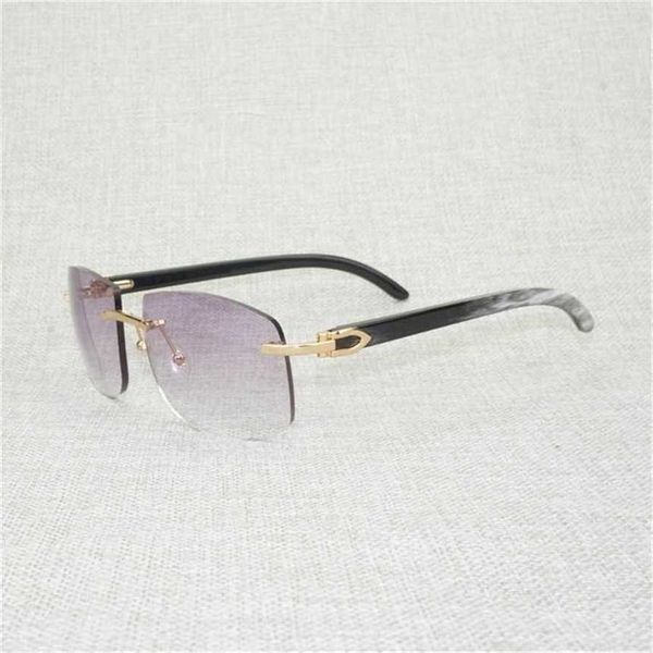 

28% off 2023 vintage black white buffalo horn oversize men natural wood shades rimless eyewear for driving outdoor oculos gafas, White;black