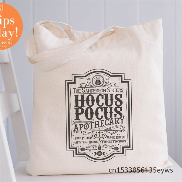

evening bags hocus pocus graphic hipster cartoon print shopping tote girls pacakge hand bag 230203