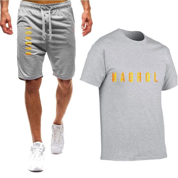 

brand designer men's tracksuits basketball cargo shorts sets summer jogging tracksuit short-sleeved tee clothing dunk sweatshirt c chtx, Gray