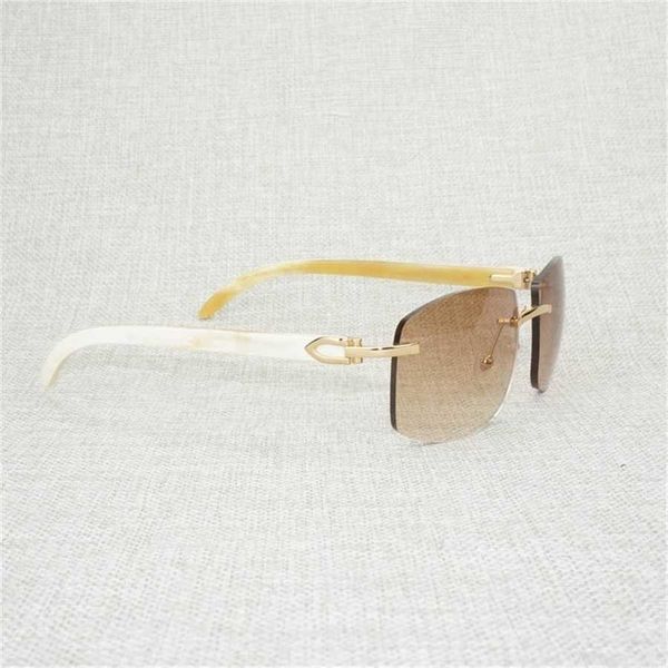 

36% off 2023 retro wood oversize men natural black white buffalo horn rimless eyewear frame for outdoor summer oculos gafas, White;black