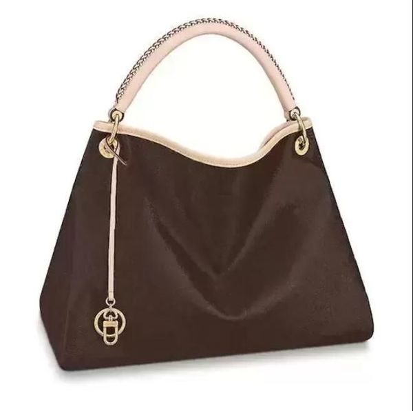 

2022 Brown flower genuine bggs leather M40249 Artsy MM size women handbags purses shopping bag Tote clutch shoulder bags checker S fzUco, White+plai