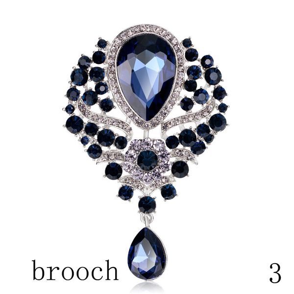 

pins brooches big crystal flower large brooch grape and wedding jewelry corsage dress coat accessories 230202, Gray