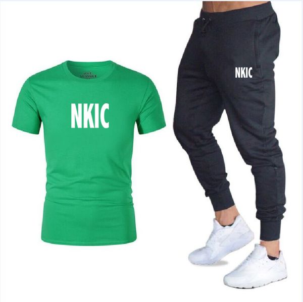 

2023 new summer men's tracksuits round neck t shirt trousers sports suit men's suit short shirt casual sports suit, Gray