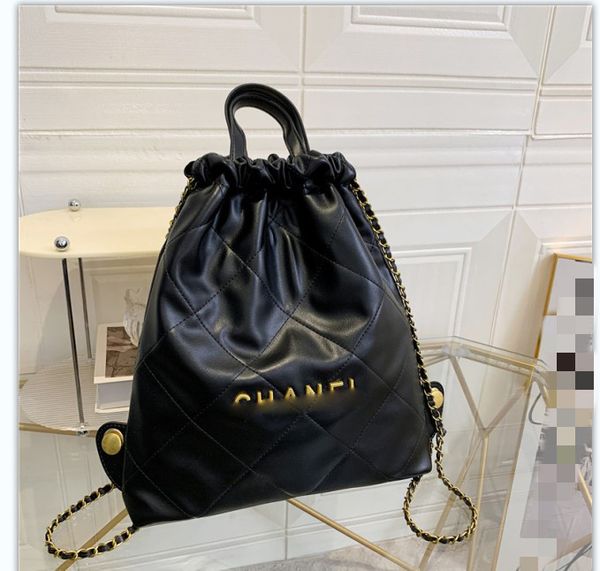 

chanei designer bags bucket bag backpack 2 in 1 leather chain multi-purposebag tote shoulder crossbodybag womens purses and handbags(excludi