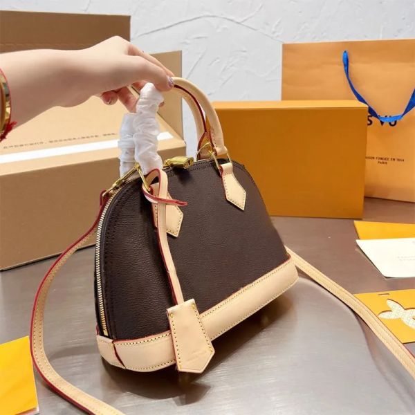 

alma bb designer alma bb shell bag shoulder bags luxurys brown flower women crossbody handbag with lock tag louiseitys 1053 viutonitys