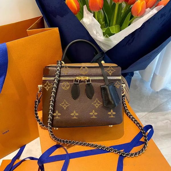 

classic fashion tote bag cosmetic bags vanity genuine leather travel shoulder women's men crossbody bags luxury designer wallet