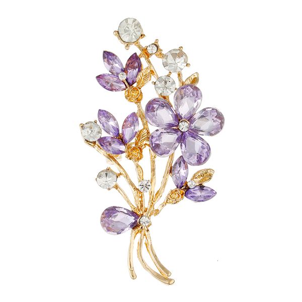 

pins brooches friends purple aaa rinestone flower for women party office casual fashion brooch gifts alloy jewelry 230202, Gray